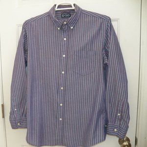 Chaps Striped Long Sleeve Button Front Shirt, Med